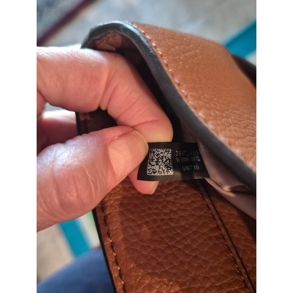 Michael Kors Bedford Medium Pebbled Leather Pocket Tote Bag Acorn Brown Gold - Picture 13 of 13